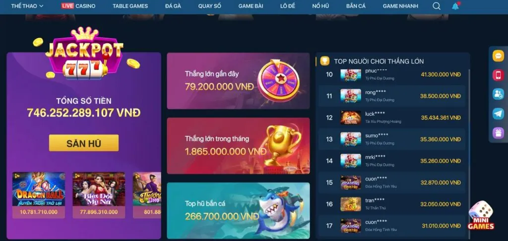 Các loại trò chơi nổ hũ đa dạng tại bb996